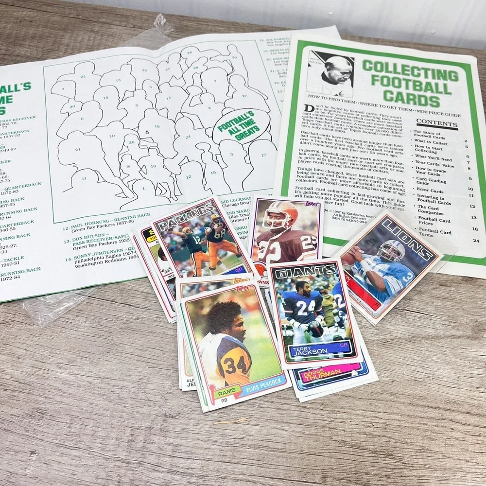 Rare 1987 Football Card Collecting Kit‎ w/ 20 Cards, Poster, Guide etc Open